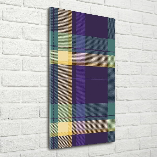 Glasbild vertikales Karierte Textur