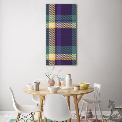 Glasbild vertikales Karierte Textur