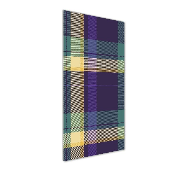 Glasbild vertikales Karierte Textur