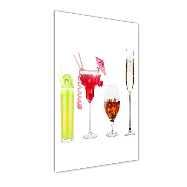 Glasbild vertikales Farbenfrohe Cocktails