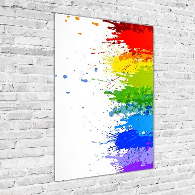 Glasbild vertikales Abstrakter Regenbogen