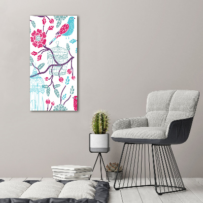 Glasbild vertikales Vogelkäfige