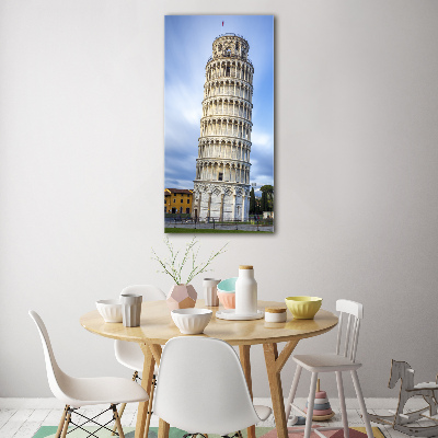 Glasbild vertikales Schiefer Turm von Pisa