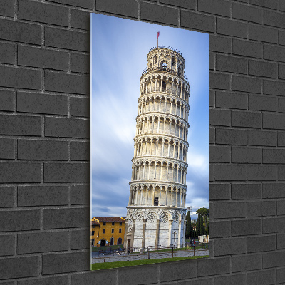 Glasbild vertikales Schiefer Turm von Pisa