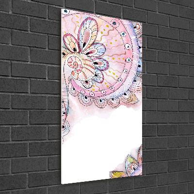 Glasbild vertikales Abstraktes Muster