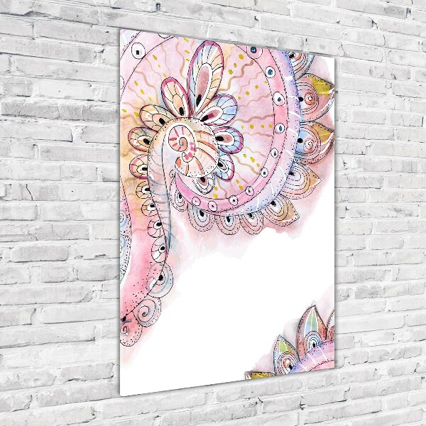 Glasbild vertikales Abstraktes Muster