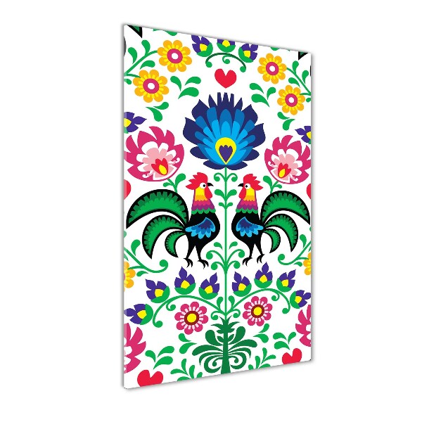 Glasbild vertikales Ethnisches Muster