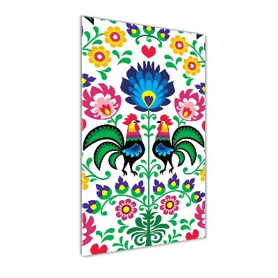 Glasbild vertikales Ethnisches Muster