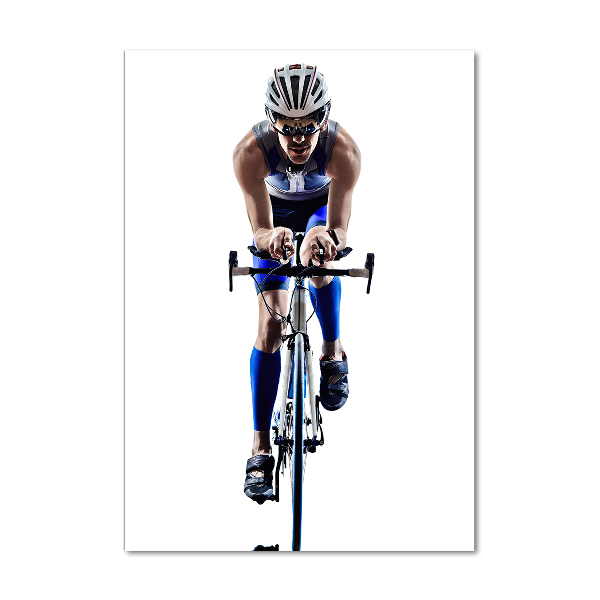 Glasbild vertikales Radfahrer