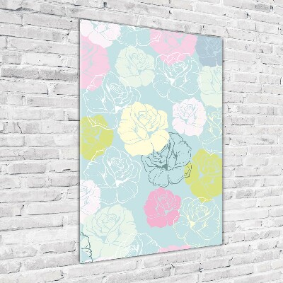 Bild aus glas vertikales Rosen