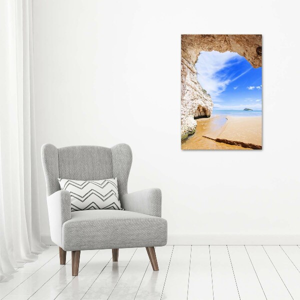 Foto auf glas vertikales Höhle am Meer