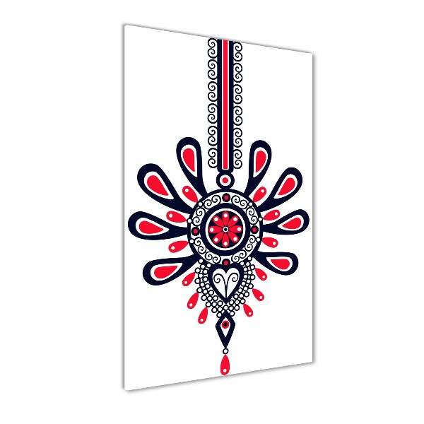 Glasbild vertikales Polnisches Volksmuster