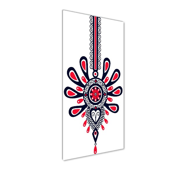 Glasbild vertikales Polnisches Volksmuster