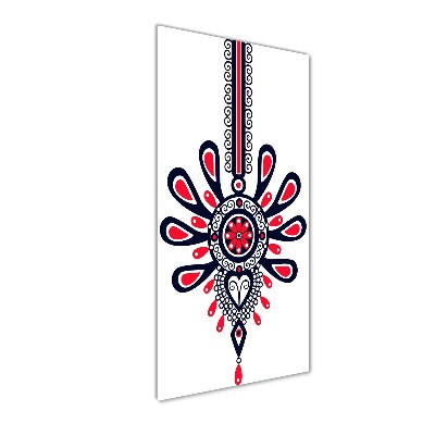 Glasbild vertikales Polnisches Volksmuster