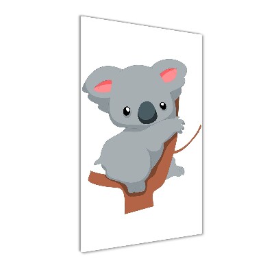 Glasbild vertikales Panda auf einem Baum