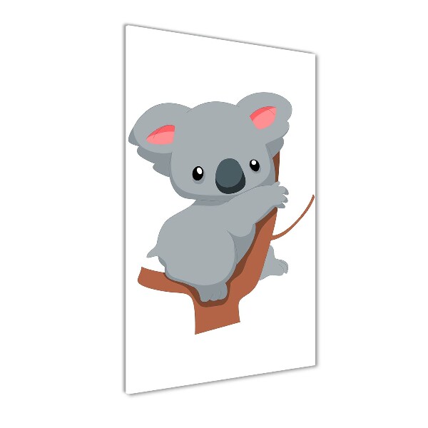 Glasbild vertikales Panda auf einem Baum