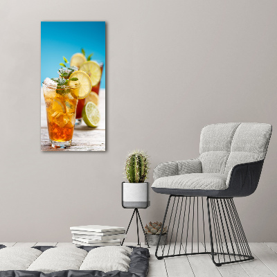 Glasbild vertikales Eistee