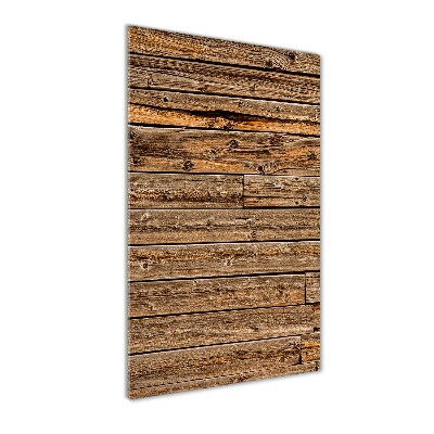 Glasbild vertikales Holzwand