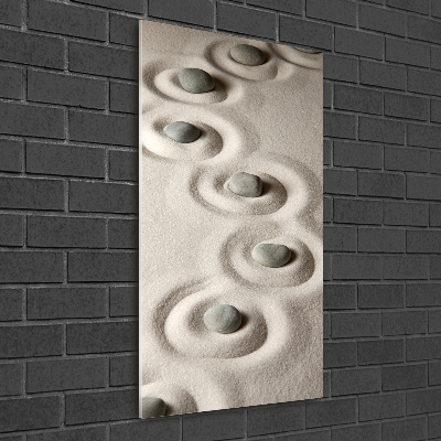 Bild aus glas vertikales Steine im Sand