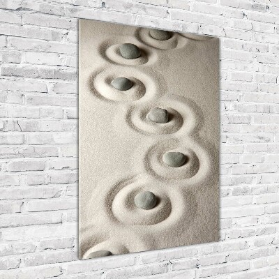 Bild aus glas vertikales Steine im Sand