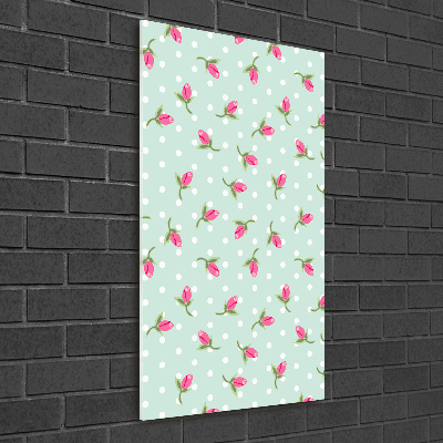 Glasbild vertikales Rosen