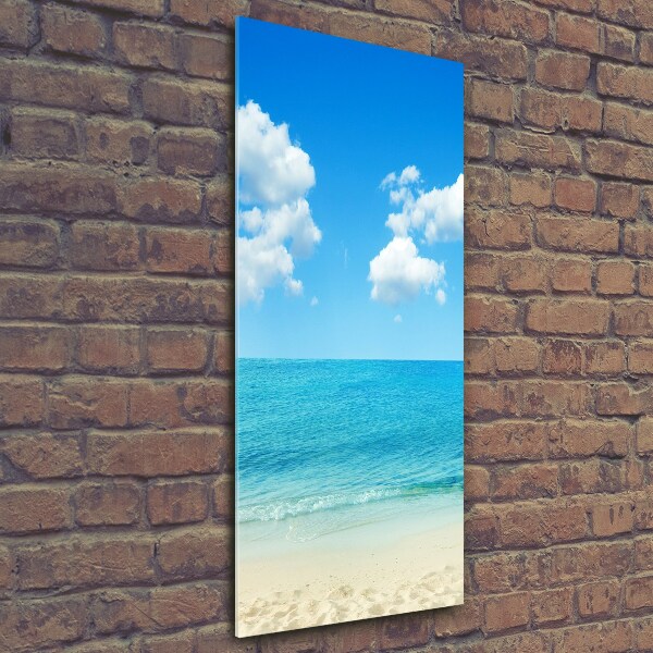Glasbild vertikales Tropischer Strand