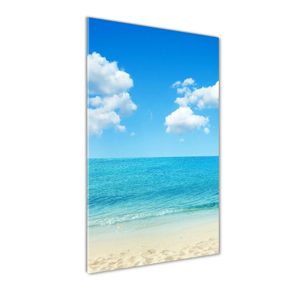 Glasbild vertikales Tropischer Strand