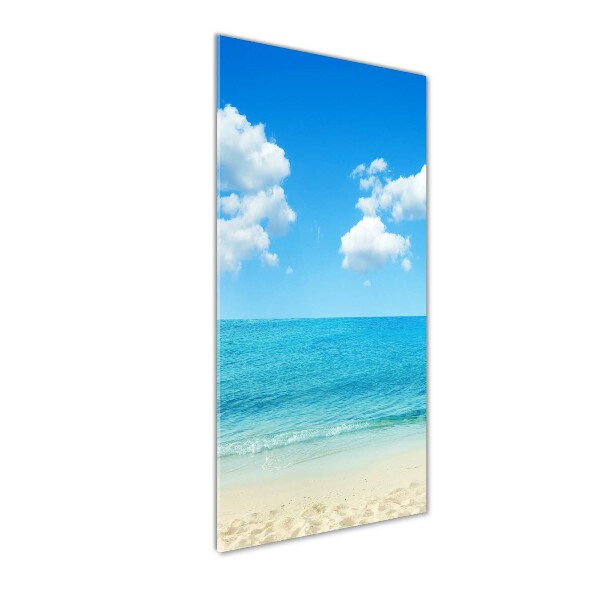 Glasbild vertikales Tropischer Strand