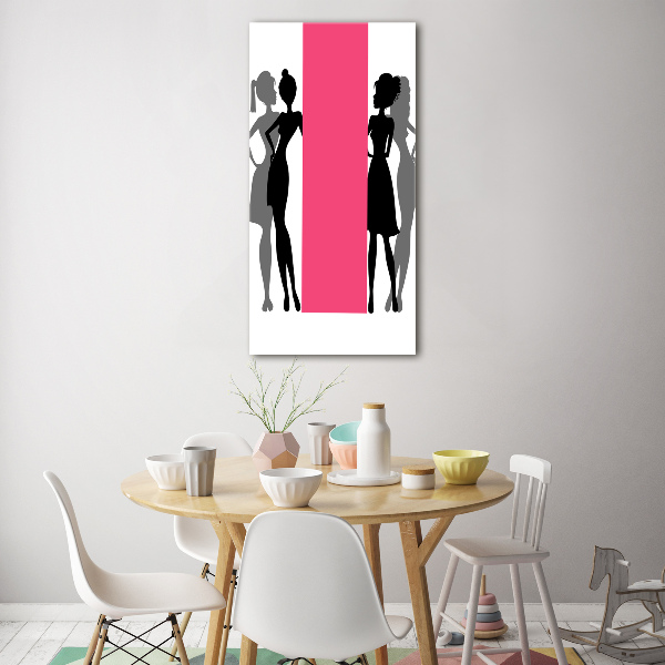 Bild aus glas vertikales Damensilhouetten