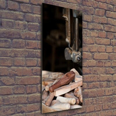 Foto auf glas vertikales Holzwerkzeuge