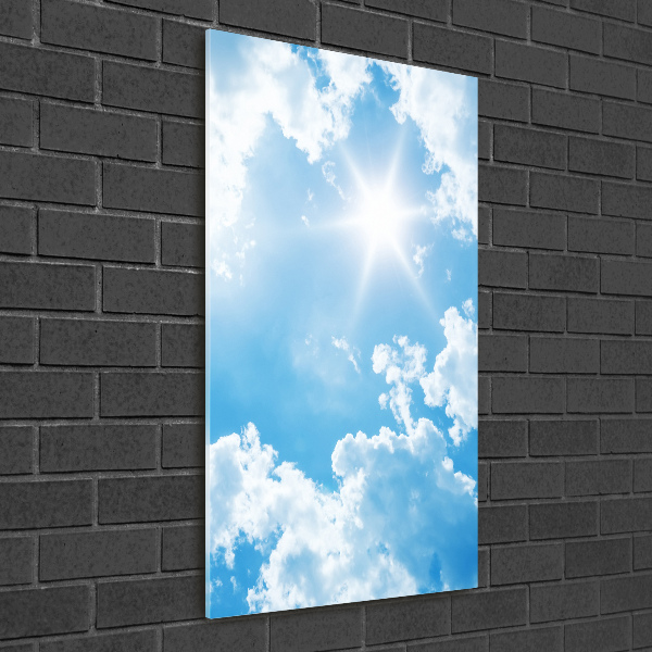 Glasbild vertikales Wolken am Himmel