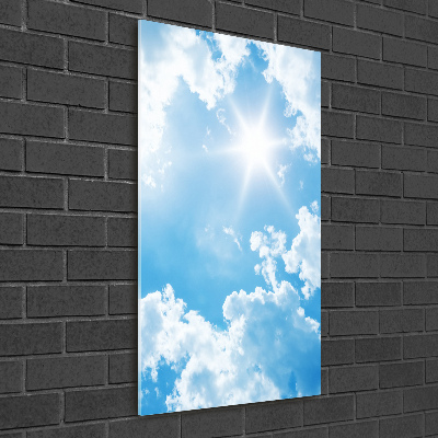Glasbild vertikales Wolken am Himmel