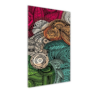 Glasbild vertikales Abstrakte Federn