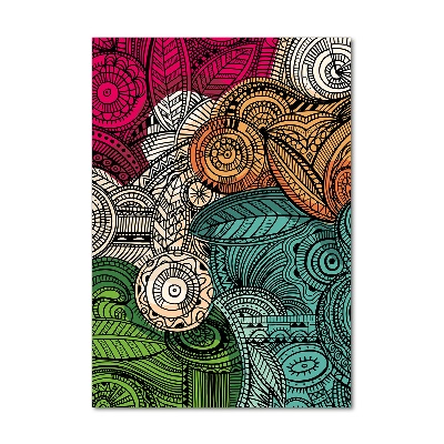 Glasbild vertikales Abstrakte Federn