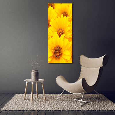 Bild aus glas vertikales Sonnenblumen