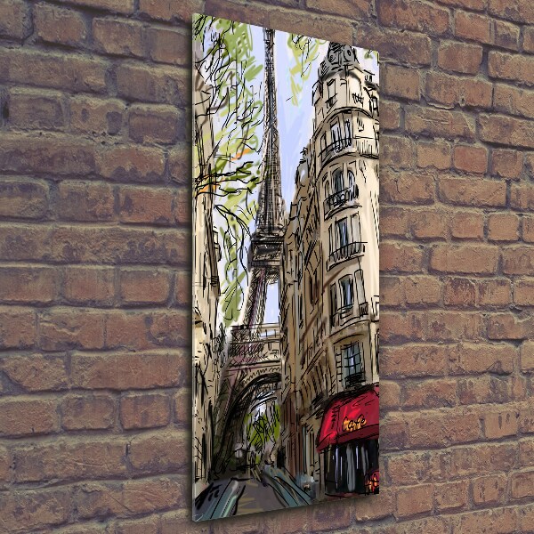 Glasbild vertikales Eiffelturm Paris