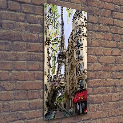 Glasbild vertikales Eiffelturm Paris