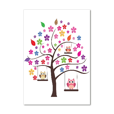 Foto auf glas vertikales Eulen auf Schaukeln