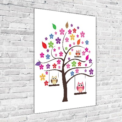 Foto auf glas vertikales Eulen auf Schaukeln