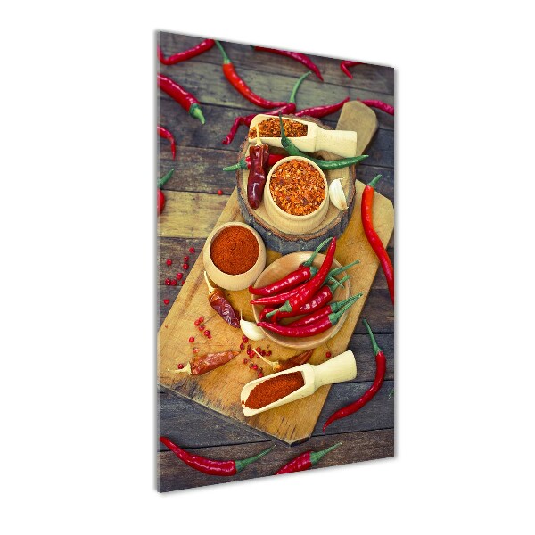 Bild aus glas vertikales Chilischoten