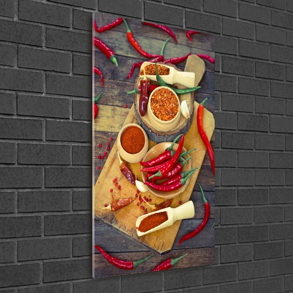 Bild aus glas vertikales Chilischoten