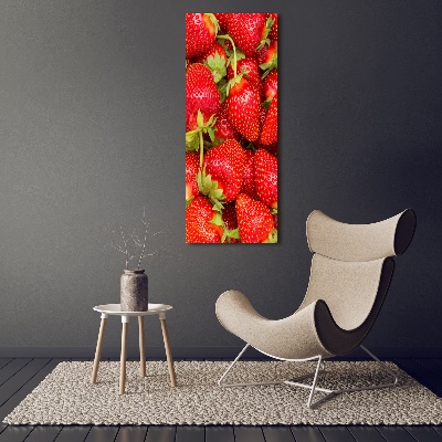 Glasbild vertikales Erdbeeren