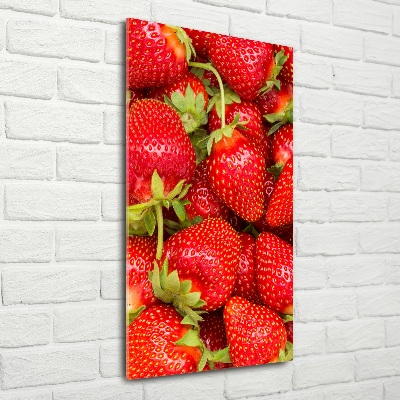 Glasbild vertikales Erdbeeren
