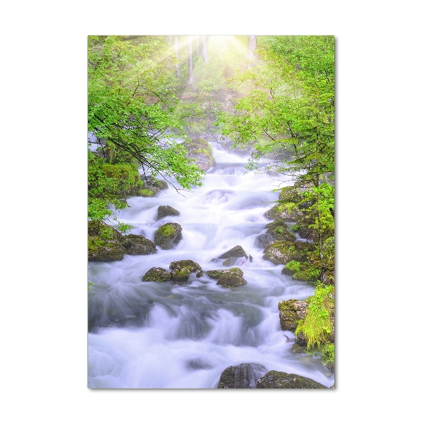 Bild aus glas vertikales Gebirgsbach