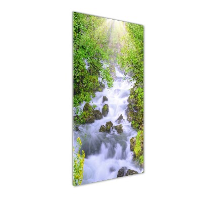 Bild aus glas vertikales Gebirgsbach