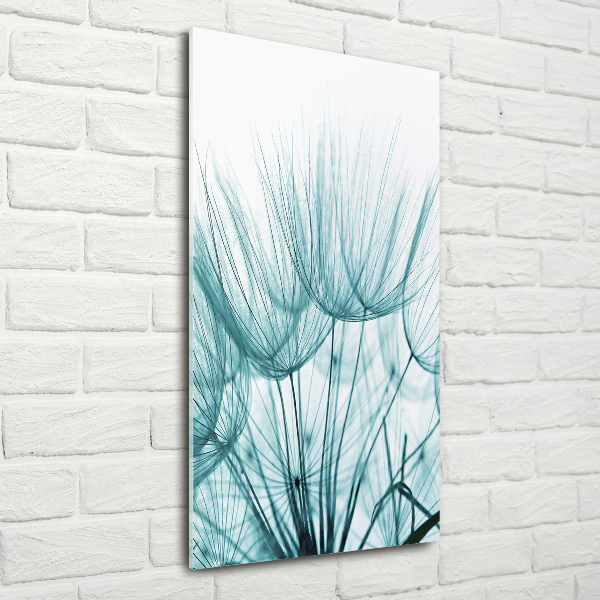 Glasbild vertikales Löwenzahnsamen
