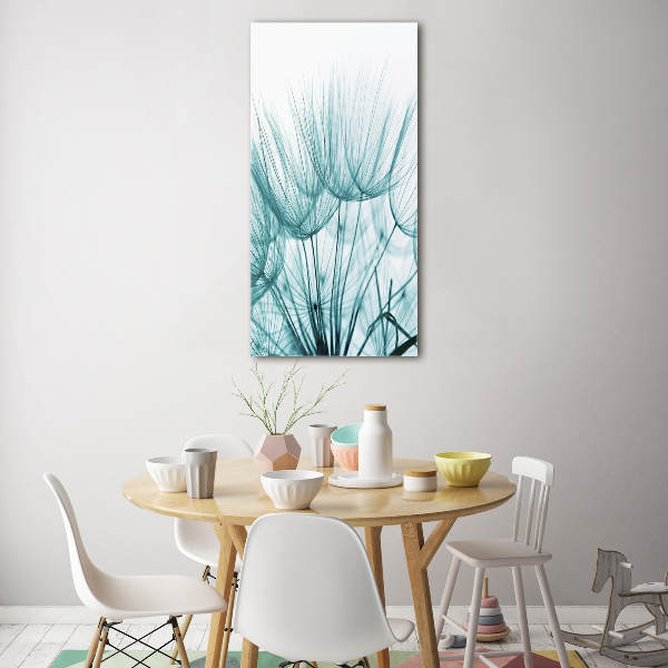 Glasbild vertikales Löwenzahnsamen