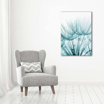 Glasbild vertikales Löwenzahnsamen