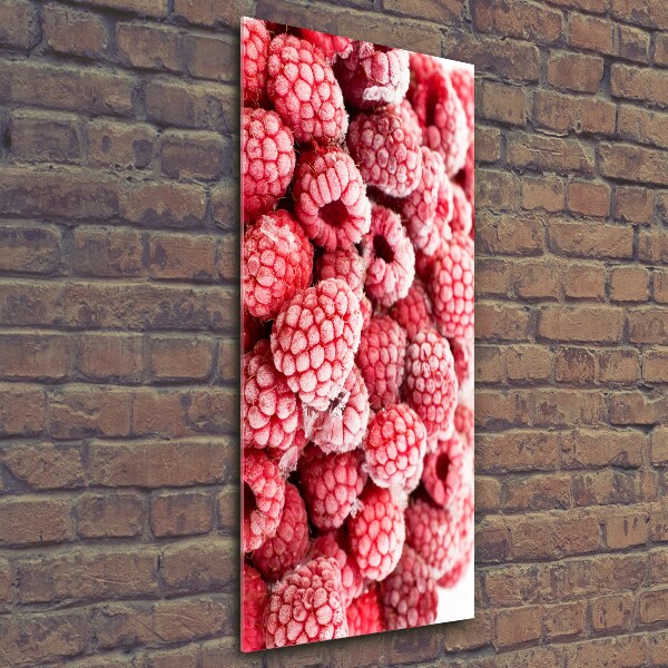 Glasbild vertikales Himbeeren