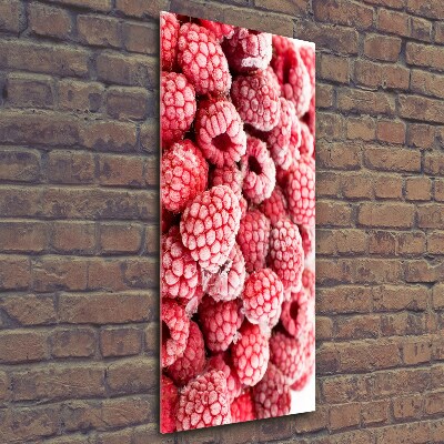Glasbild vertikales Himbeeren